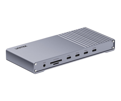 Akcesoria UNITEK Potrójna stacja dokująca USB4 40Gb/s,zasilacz 120W D1117AGY01-EU